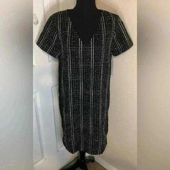 Venus black and white Tweed Mini dress size 8 - Picture 3 of 16
